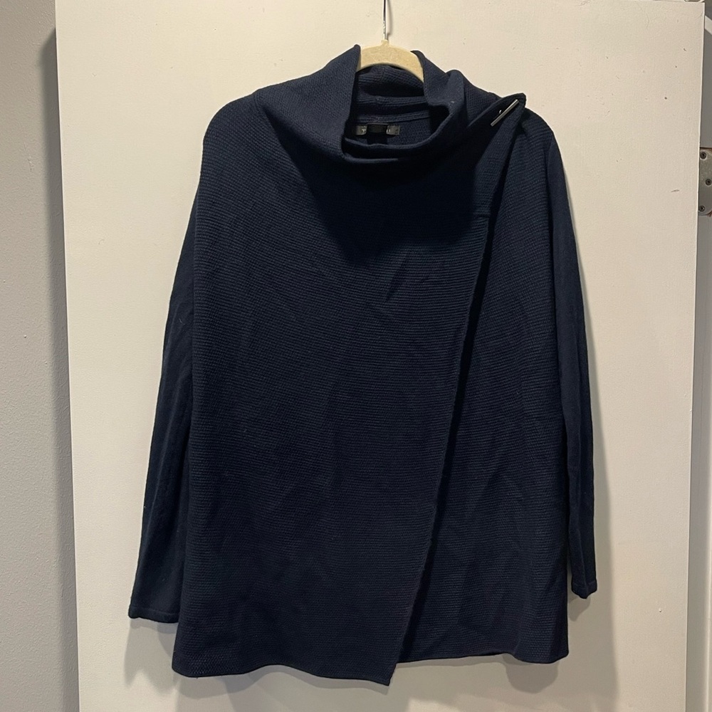 Tahari Navy Blue Cowl Neck Sweater, Size Small